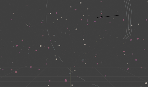 Floating particle system with turbulence and wind forces