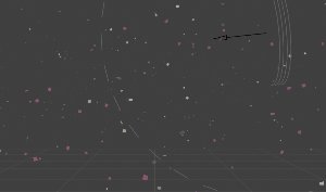 Floating particle system with turbulence and wind forces